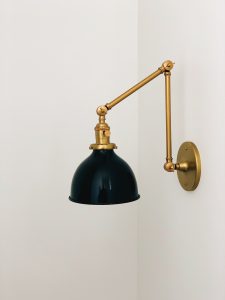 an antique wall lamp
